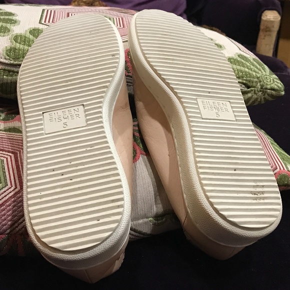 Eileen Fisher pink leather drawstring shoes size 5 - Picture 3 of 5